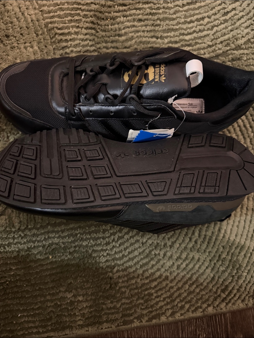 adidas Ian Brown Men's Black Athletic Sneakers - Picture 2 of 6